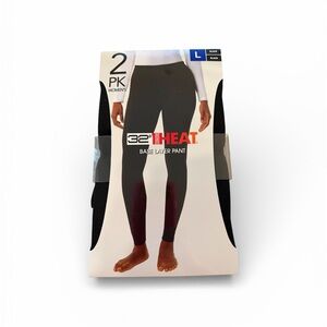 32 Degrees Heat Women's 2-Pack Base Layer Pants, Black, Size L NWT